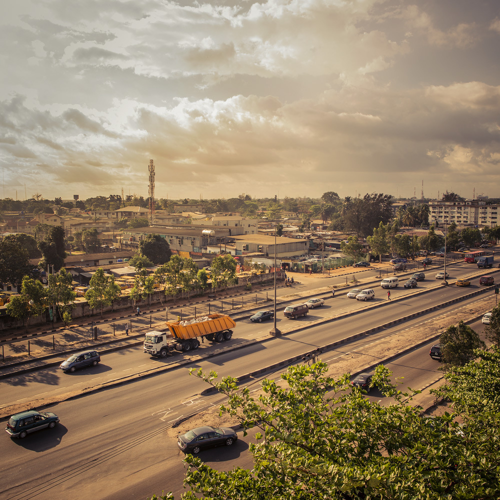 Volvo FMX in Lagos traffic.